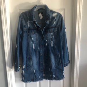 Blue Age Jeans USA Large (12/14) Women’s Distressed Jean Jacket New With Tags